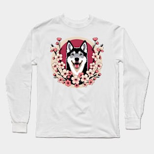 Czechoslovakian Vlcak Embraces Spring with Cherry Blossoms Long Sleeve T-Shirt